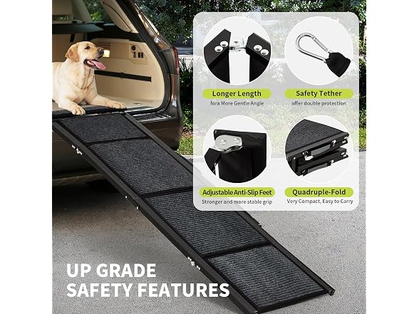Fectiontool Dog Ramp for Car – 63" x 20"