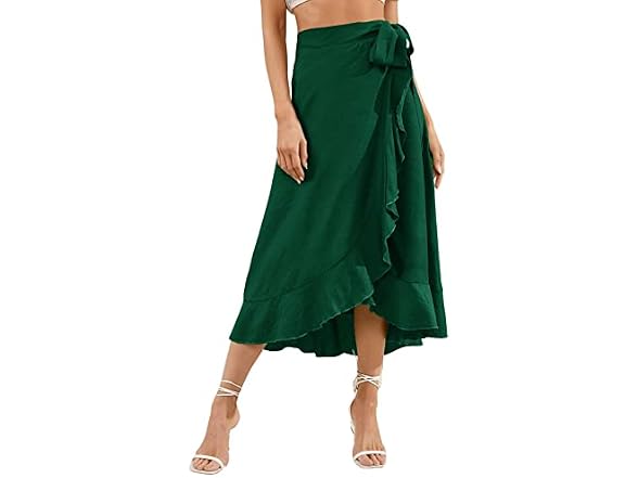 Vndflag Women (L) High Waisted Wrap Ruffle Skirt