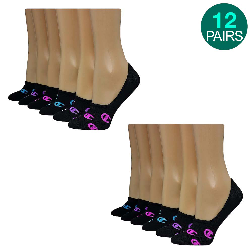 12-Pk Champion Liner Socks - Black - Gallery 6