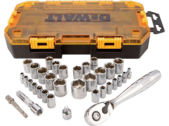 DEWALT DWMT73804 Socket Set, 1/4in & 3/8in DR 34pc