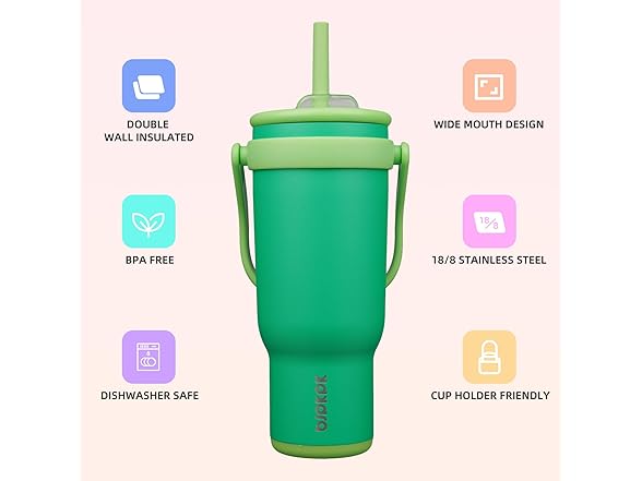BJPKPK 40 OZ Insulated Travel Tumbler Olive Green