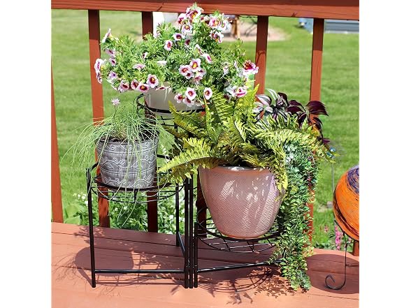 Sunnydaze Decor HMI-729 3-Tier Flower Plant Stand 2PK
