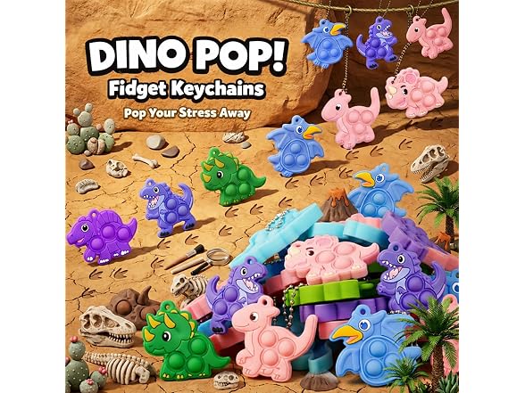 BicMan 30pcs Dinosaur Pop Its