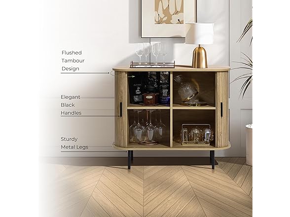 LuxenHome 35” MCM Accent Cabinet