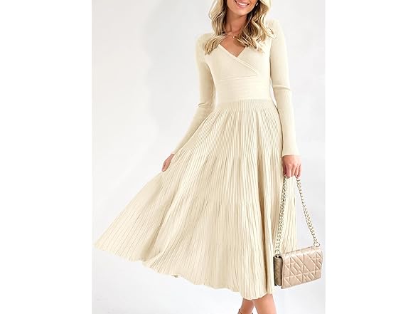 Women’s Pleated Knit Midi Dress