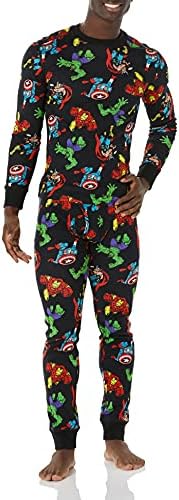Amazon Essentials Disney | Marvel | Star Wars Men's Snug-Fit Pajama Sleep Sets, Marvel Avengers, X-Small