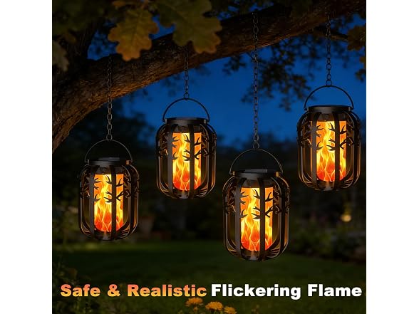 KagoLing Solar Flame Lantern 4Pk