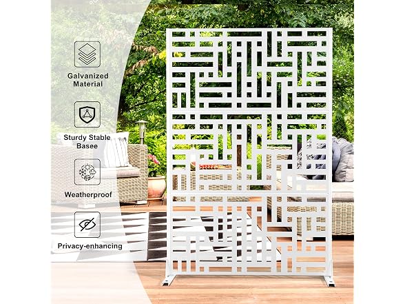 Metal Privacy Screen Outdoor 72" H×47" W