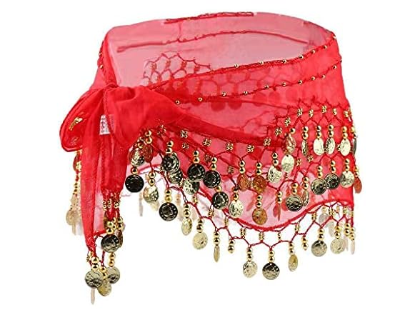Uherebuy (OS) Chiffon Dangling Coins Belly Belt