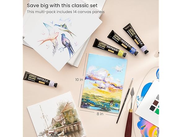 ARTEZA Canvas Boards for Painting Varies