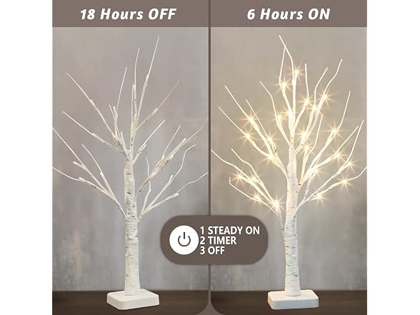 Lighted Birch Tree, Battery Powered