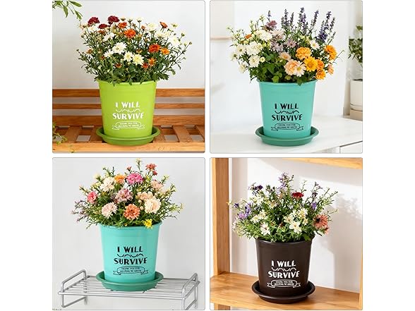 NIKONIKO 8 Pack 6.5 Inch Plant pots