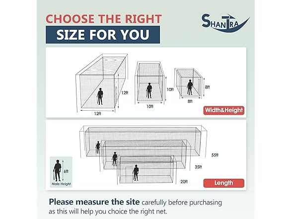 SHANTRA Batting Cage Net 55'L/35'L/20'L - Gallery 3