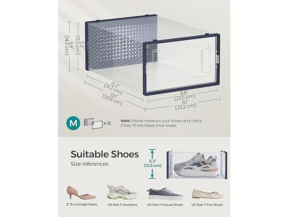 SONGMICS Pack of 12 Shoe Storage Organizers