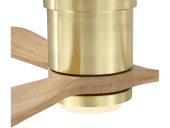 Parrot Uncle 52 Inch Flush Mount Solid Wood Ceiling Fan, Gold
