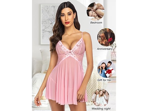 Avidlove (S) Lace Babydoll Lingerie Sexy Slit