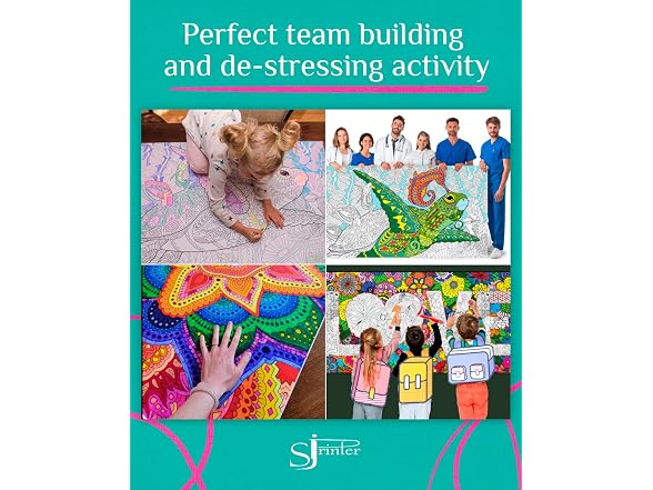 SJPRINTER Giant Coloring Poster for Kids and Adults
