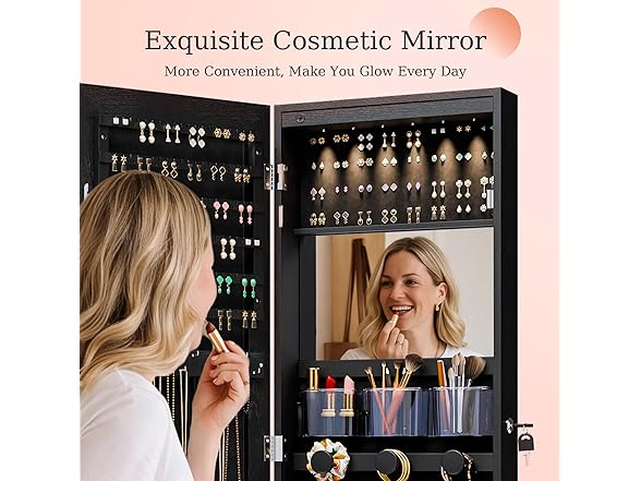 Black Jewelry Armoire Organizer