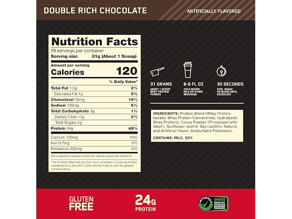 Optimum Nutrition Whey Protein Chocolate 2LB