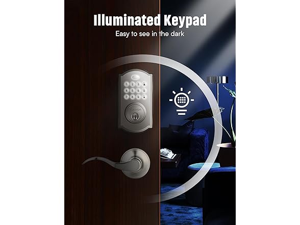 ELAMOR M19 SN Keyless Lever Door Lock Sanded Nickel