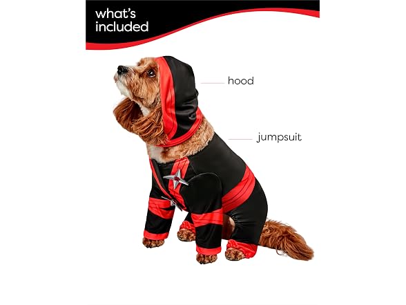 Rubies Ninja Pet Costume for Dogs or Cats, Sm