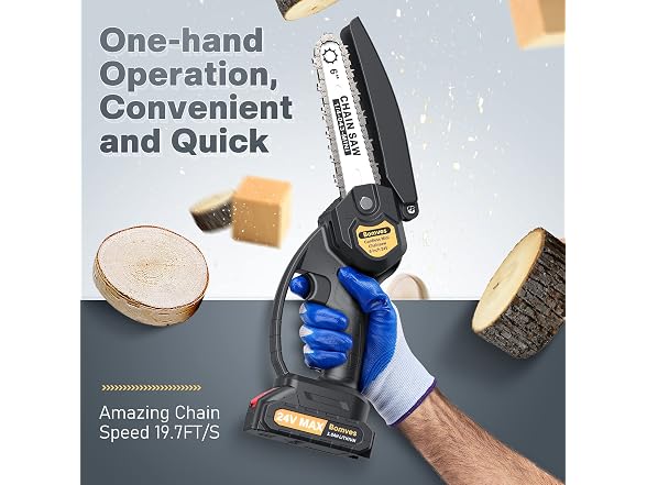 Bomves 6" Cordless Mini Chainsaw