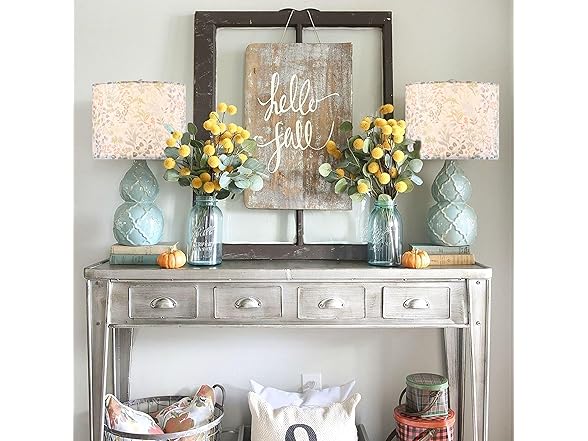 GO&SO 2pcs Floral Drum Lamp Shades