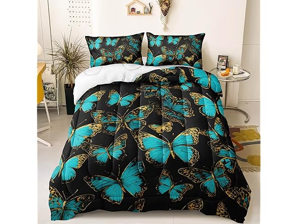 Chumerry Black and Gold Butterfly Comforter