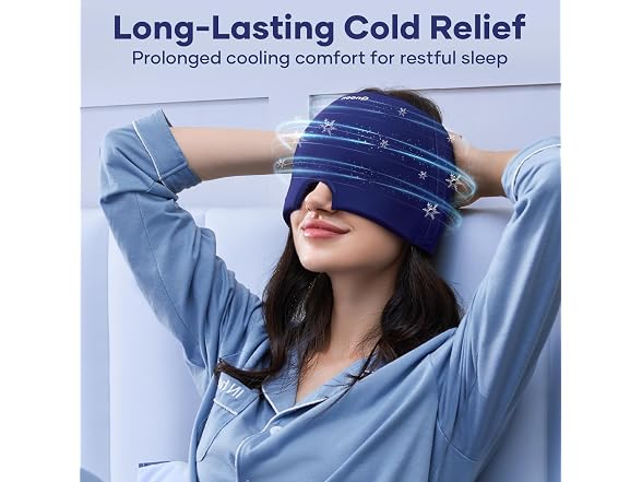 Qnoon Migraine Relief Cooling Gel Ice Head Wrap