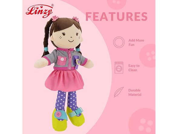Linzy 15" Learn to Dress Stuffed Doll