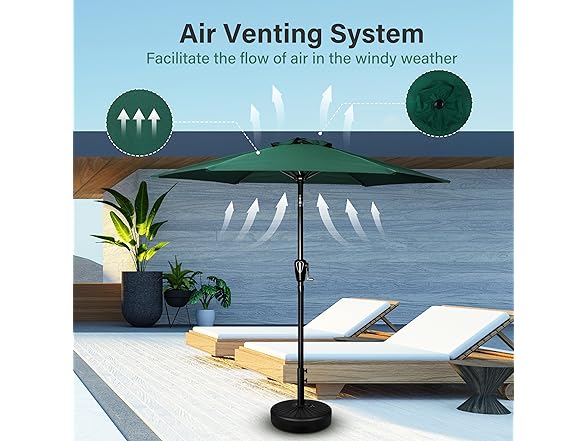 Simple Deluxe 2-Pack 7.5' Patio Umbrella, Green 2 Pack