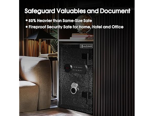 ADIMO 1.8 CuFt Fireproof Safe Box, Heavy Duty