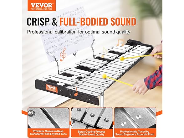 VEVOR Percussion Kit w/ 30 Note Glockenspiel