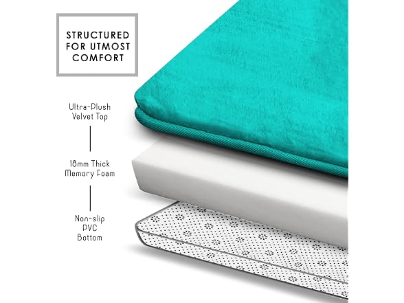 Clara Clark Bathroom Rugs, Velvet Memory Foam- Contour