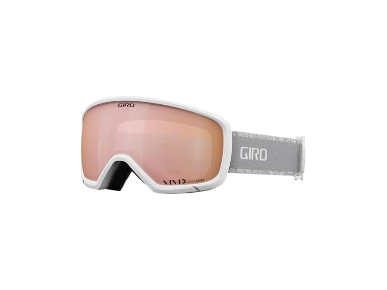 Giro Millie Women's Snow Goggles - White/Grey Chute Strap with VIVID Rose Gold Lens