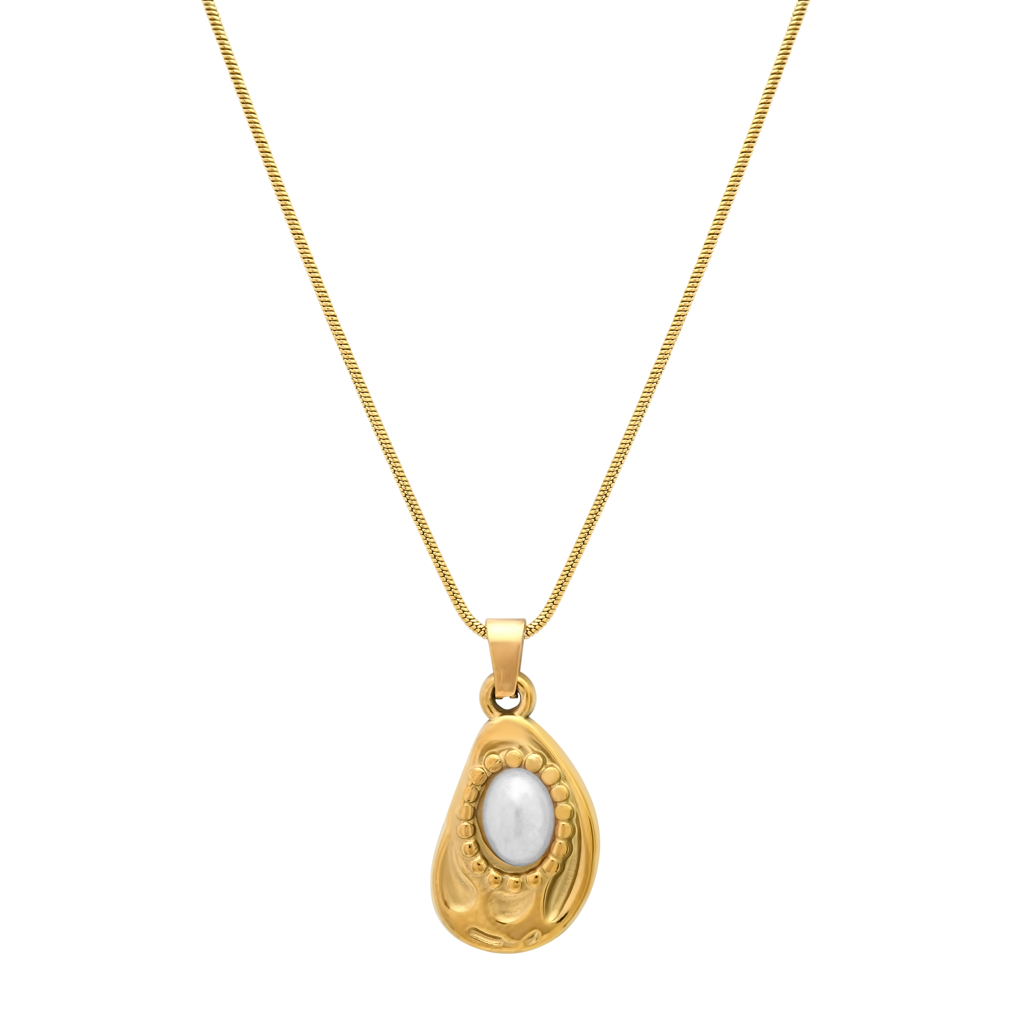 18K Gold Plated Pearl Accent Necklace - Gallery 4