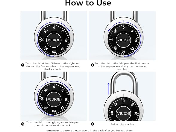 VIUIOE Dial Combination Lock