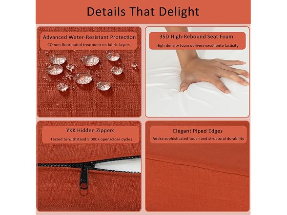 COZYVIDA Deep Seat Cushion Set