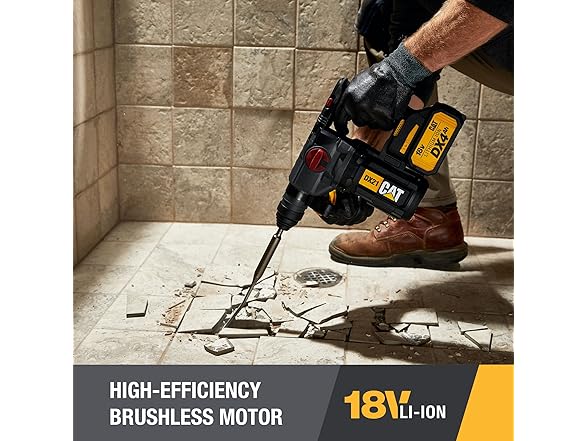 CAT DX21 18V 1in SDS-Plus Rotary Hammer Drill Kit