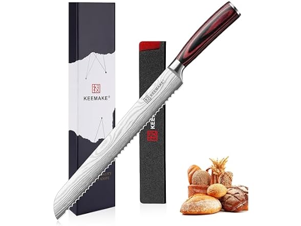 KEEMAKE 10 Inch Bread Knife