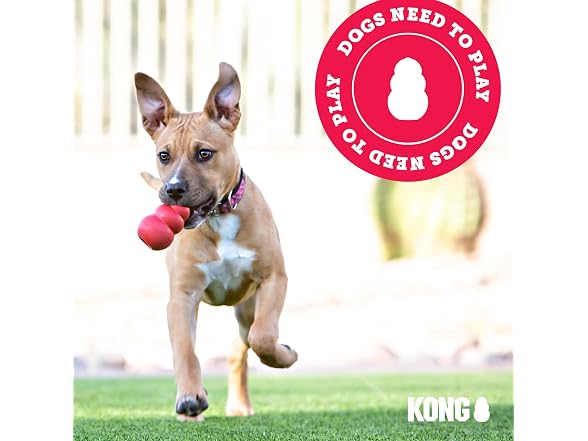 KONG Classic Stuffable Dog Toy, Natural Rubb