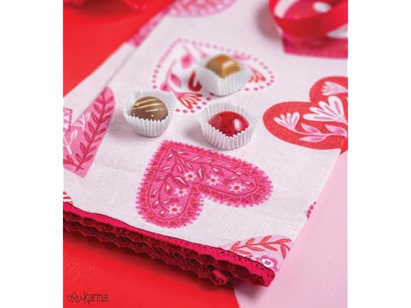 Karma, Valentines Tea Towel, 100% Cotton Hand Towel