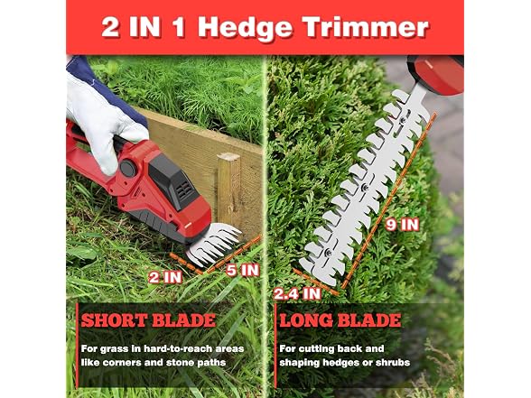 DEVTBLUN Cordless Hedge Trimmer
