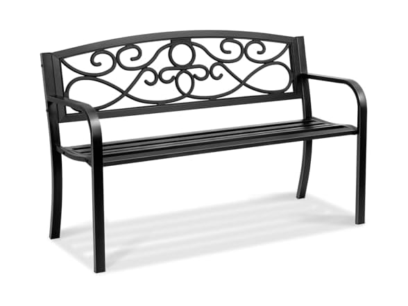 Outdoor Bench, 50 inches Metal Garden Bench for