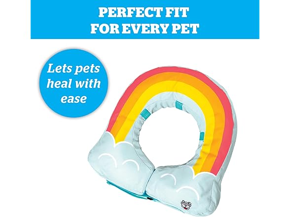 Rainbow Inflatable Dog Recovery Collar