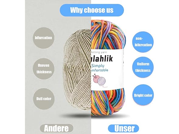 250g(5x50g) Acrylic Yarn for