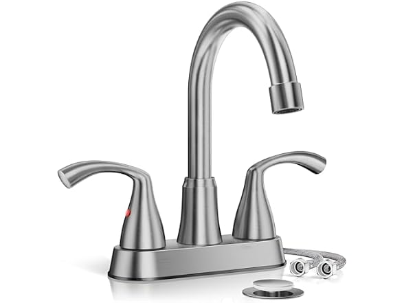 Phiestina Centerset 4" Brushed Nickel Bathroom Faucet