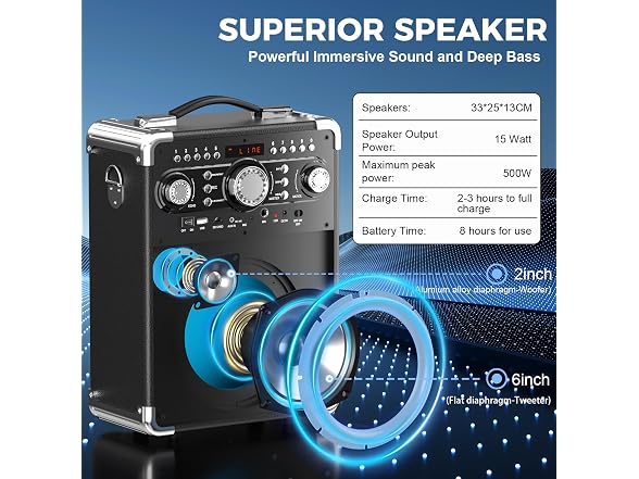 HWWR Bluetooth Karaoke Machine