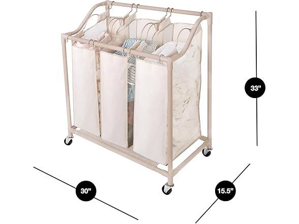 Smart Design Triple Compartment Hamper