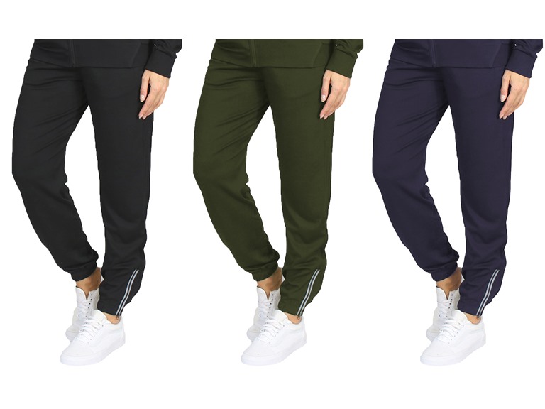 GBH WC-----(Women's 3Pack Pants) / MJJ-701/ BK-OL-NV / S Small 3Pk Womens Track Pants w-Ankle Zippers Black - Olive - Navy
